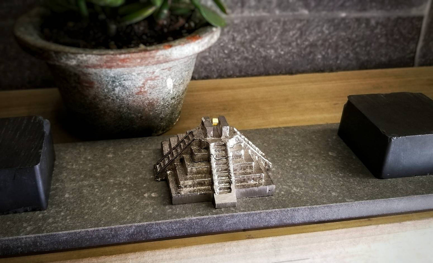 "Aztec Ascension" - Horizontal Maglev Pyramid Sculpture