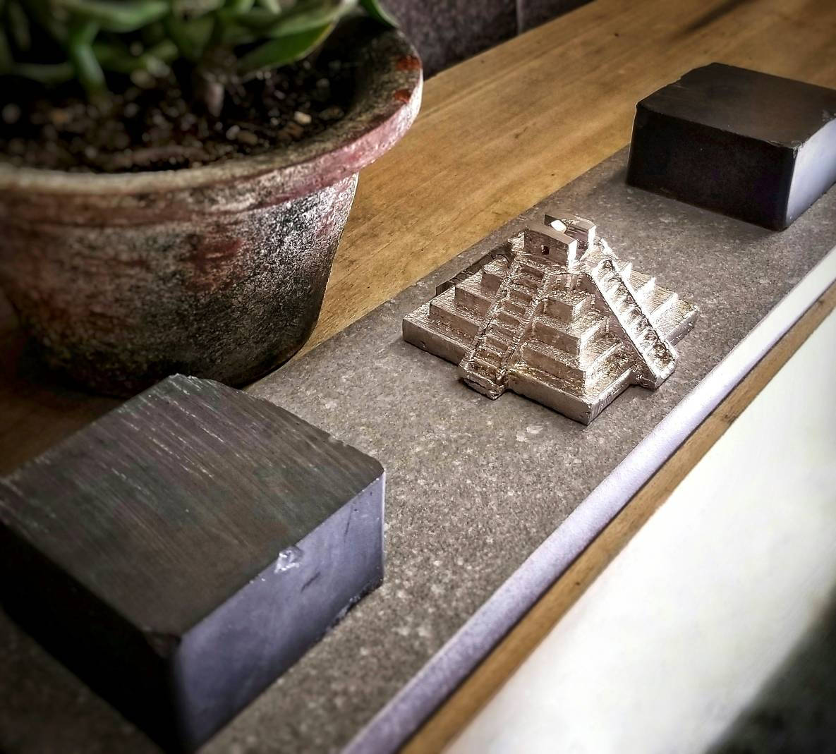 "Aztec Ascension" - Horizontal Maglev Pyramid Sculpture