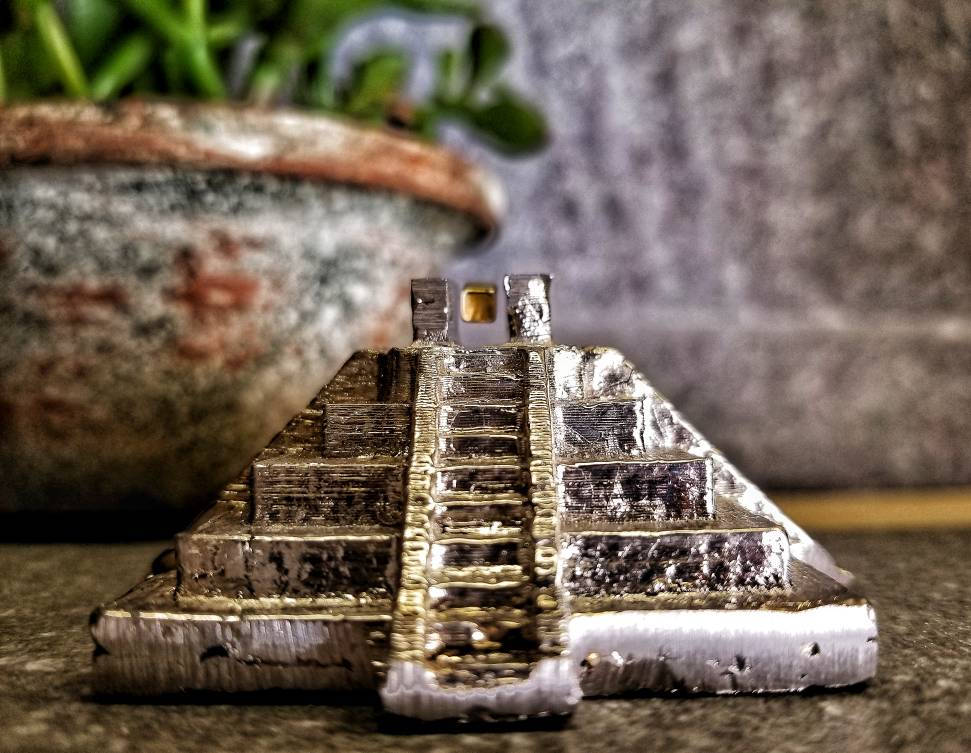 "Aztec Ascension" - Horizontal Maglev Pyramid Sculpture