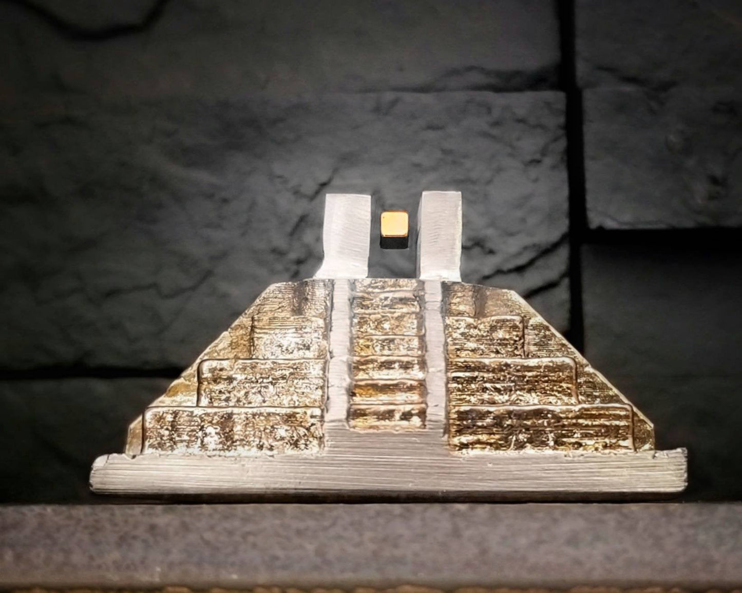 "Aztec Ascension" - Horizontal Maglev Pyramid Sculpture
