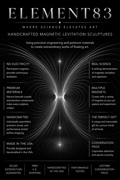 Duality Magnetic Levitation Sculpture | Handcrafted Floating Desk Art