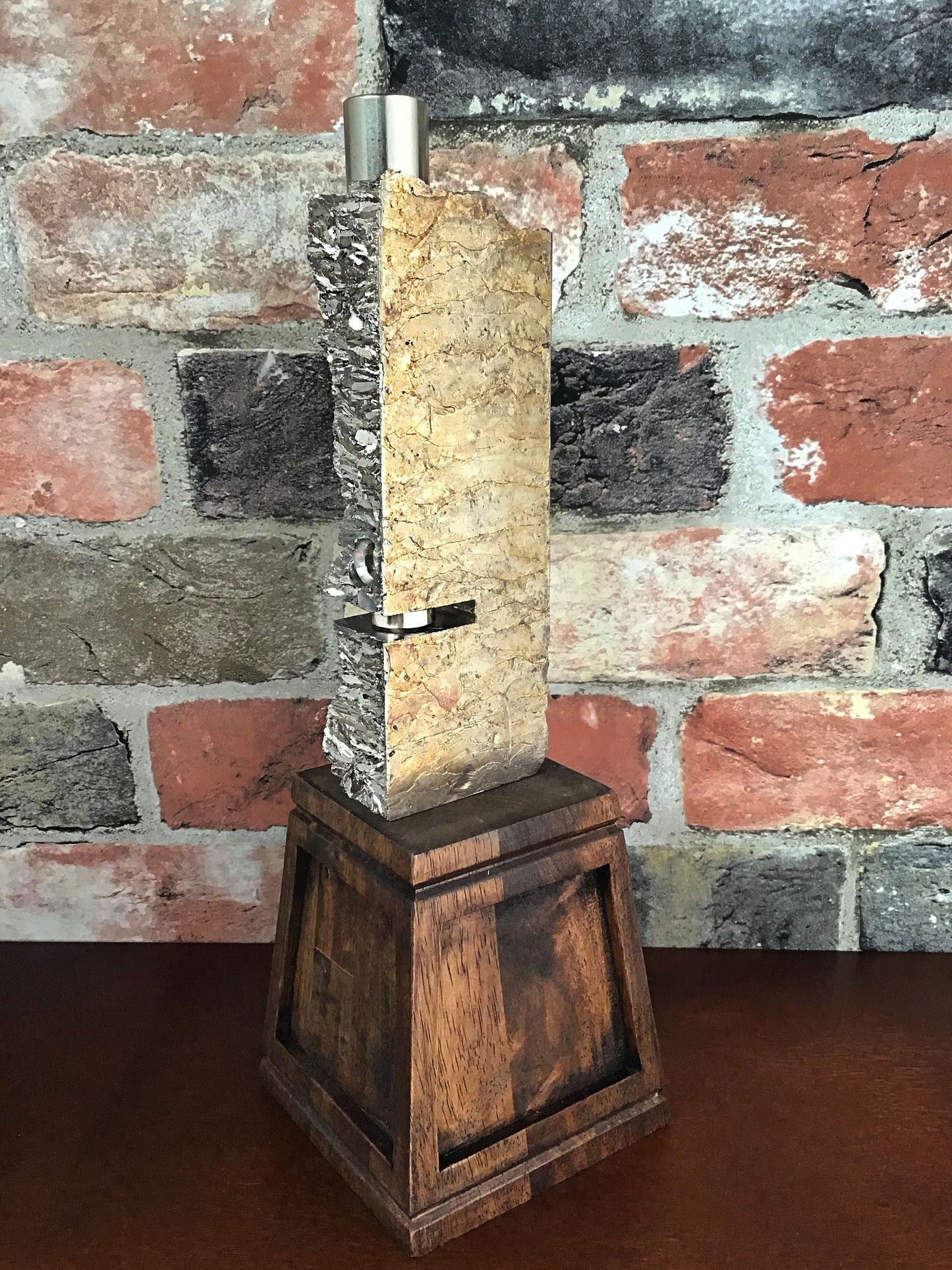 Large Bismuth Monolith Maglev,  Diamagnetic Levitation with 2 Holes, Kinetic Sculpture, Science Gift,  Executive Desk Office Decor, Dad Gift