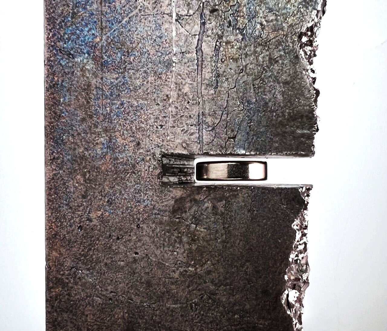 Large Bismuth Monolith Maglev,  Diamagnetic Levitation with 2 Holes, Kinetic Sculpture, Science Gift,  Executive Desk Office Decor, Dad Gift