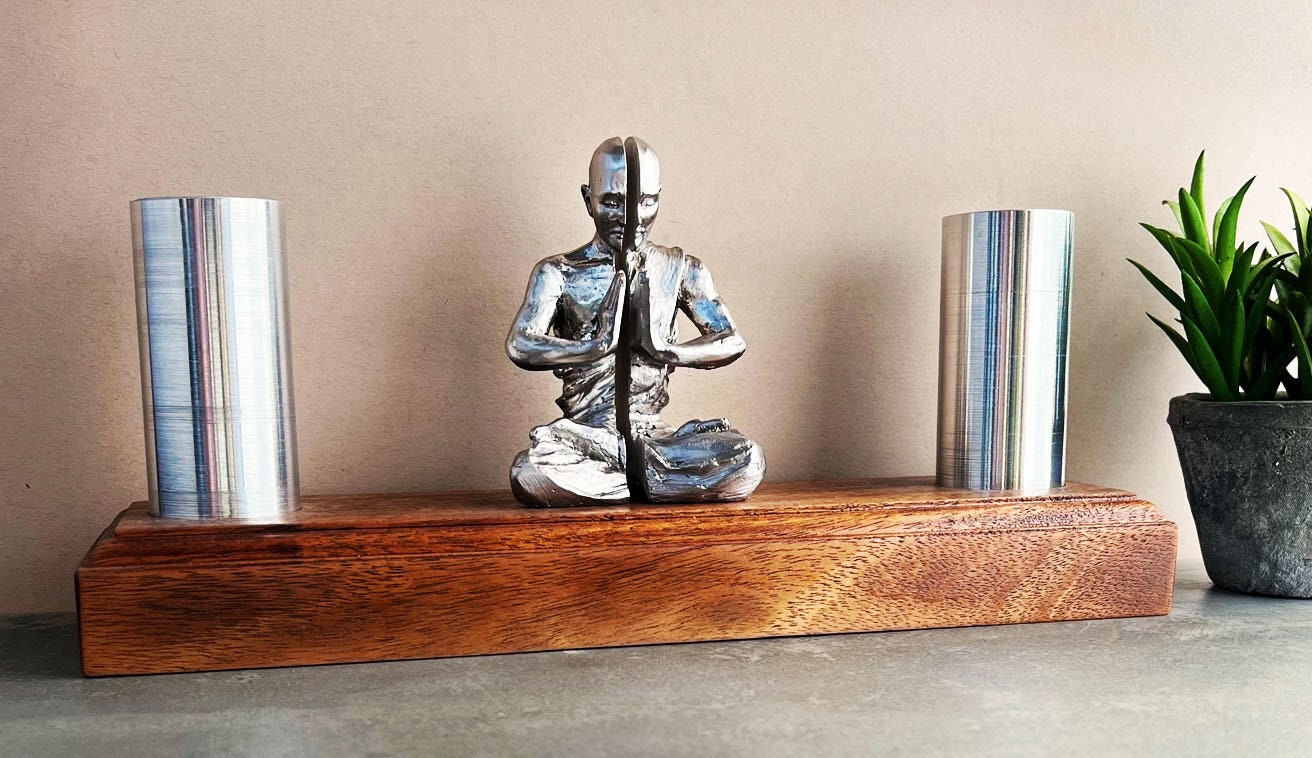 "The Space Between" Levitation Physics Sculpture, Bismuth Diamagnetic Kinetic Maglev, Meditation Altar Statue Art, Unique Zen Room Decor