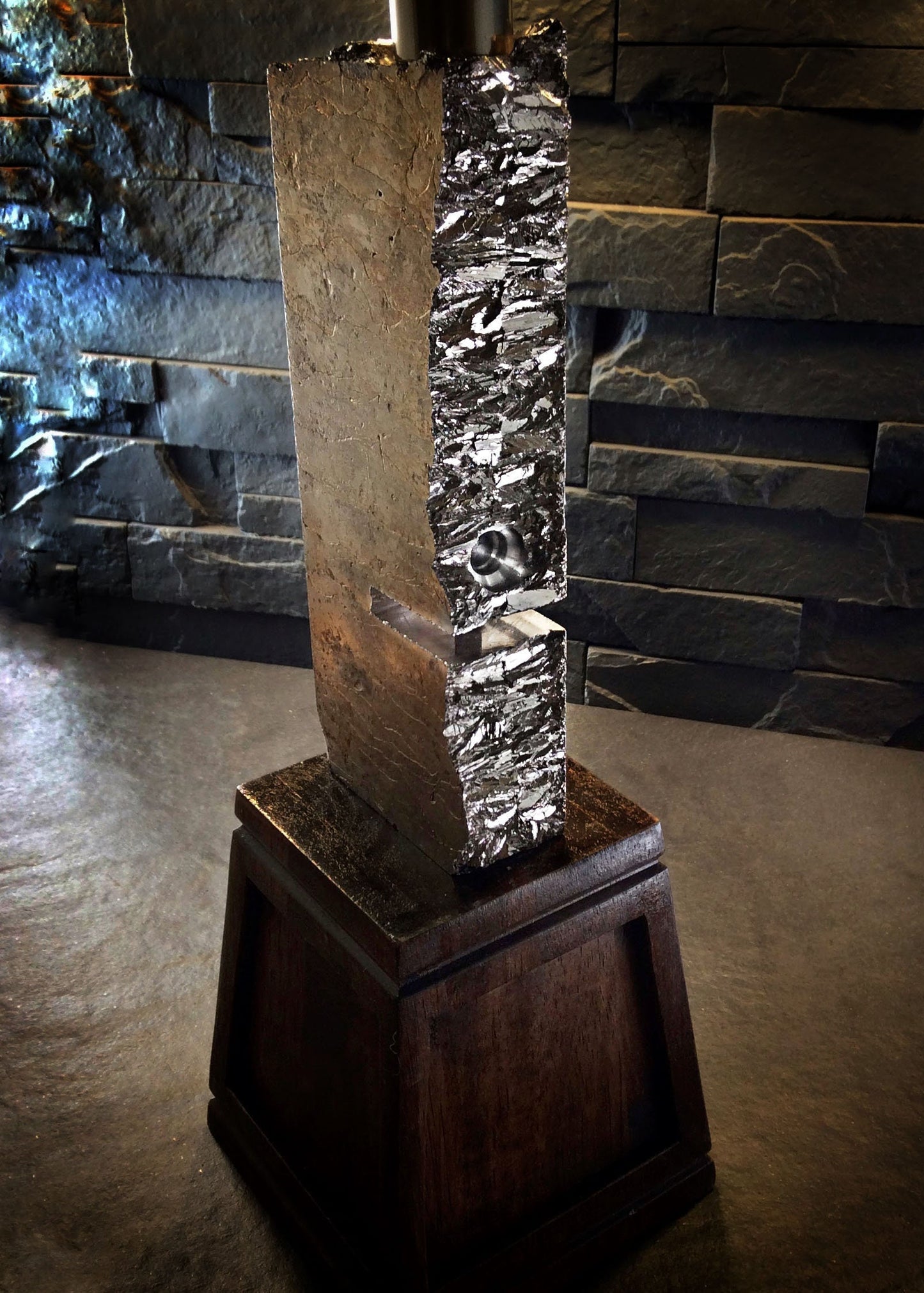 Large Bismuth Monolith Maglev,  Diamagnetic Levitation with 2 Holes, Kinetic Sculpture, Science Gift,  Executive Desk Office Decor, Dad Gift