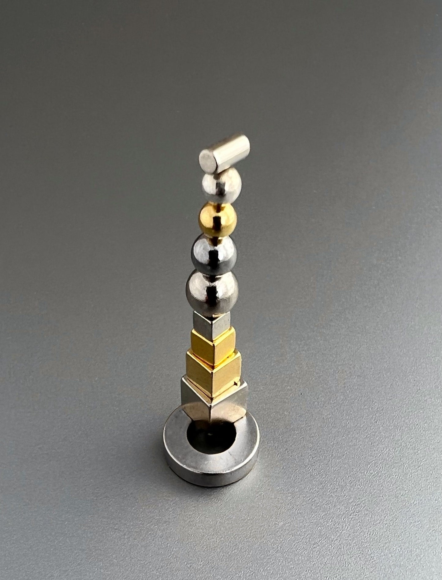 "The Space Between" Levitation Physics Sculpture, Bismuth Diamagnetic Kinetic Maglev, Meditation Altar Statue Art, Unique Zen Room Decor