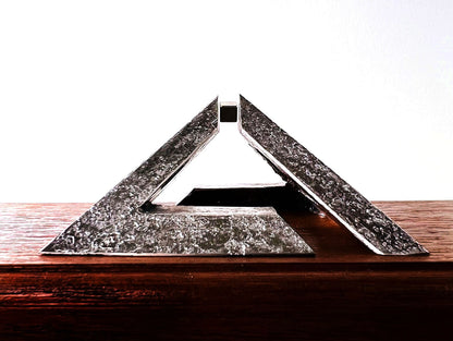Pyramid Maglev, Gravity Defying Bismuth, Kinetic Art Sculpture, Unique Science Gift Decor