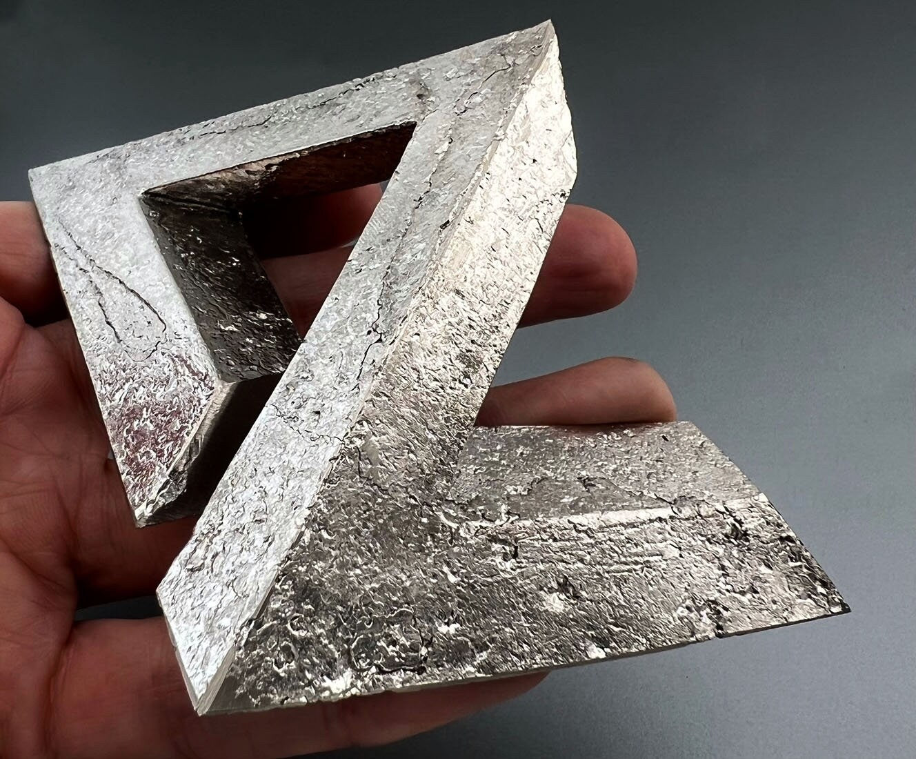 Pyramid Maglev, Gravity Defying Bismuth, Kinetic Art Sculpture, Unique Science Gift Decor